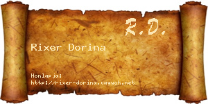 Rixer Dorina névjegykártya